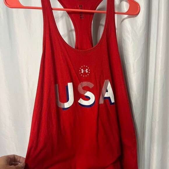 Under Armour Women’s Medium HeatGear Red Tank Top – Athletic Performance - Picture 5 of 6